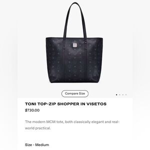 MCM Toni Top-Zip Shopper in Visetos
